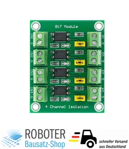 PC817 Optokoppler Isolationsmodul 4-Kanal 3,6–30 V Treiber Spannungswandler - Bild 1 von 1