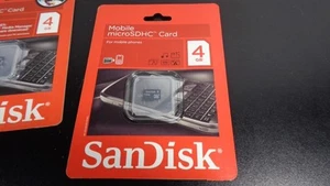 SANDISK MOBILE MICRSDHC CARD 4GB FOR MOBILE PHONES NEW IN FACTORY SEALED PACKAGE - Picture 1 of 2