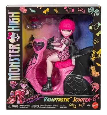 Monster High Draculaura Doll & Vamptastic Scooter Toy Set Gift By Mattel - Image 1 of 4