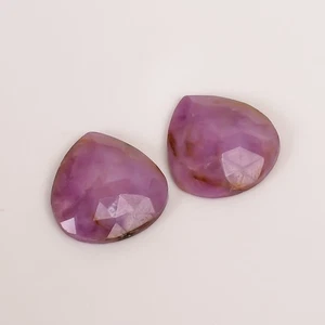 Par de corazones de zafiro rosa de 22,5 quilates 17x16x4 mm piedras preciosas sueltas facetadas translúcidas - Imagen 1 de 5