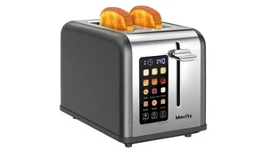 2 Slice Touch Screen Toaster Stainless Steel Wide Slot Bagel Waffle Muffin Bread - Picture 1 of 14