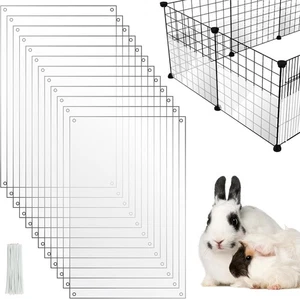 12er Pack Haustierkäfig Einlage Schutz Kaninchen 11,8 x 7,9 Zoll, transparent  - Bild 1 von 7