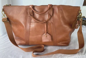 Madewell Large Transport Brown Leather Double Handles Tote Bag New Tags - Picture 1 of 7
