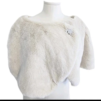 Тахари искусственного меха плащ XL шаль со стразами акцент коктейль официальный свадьбы  - Изображение 1 из 4