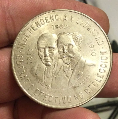 1960 Mexico 10 Pesos 90% Silver, War of Independence 150th Anniversary, KM #476 - Image 1 of 2