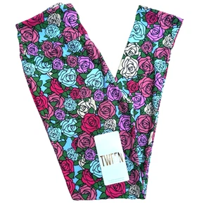 NEW Lularoe Leggings Tween (sz 00-0) Womens Girls Floral Buttery Soft Stretch - Picture 1 of 14