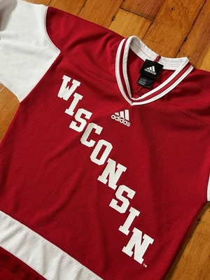 Wisconsin Badgers Hockey Jersey Adidas Youth Small / Medium Kids Unisex - Image 1 of 4