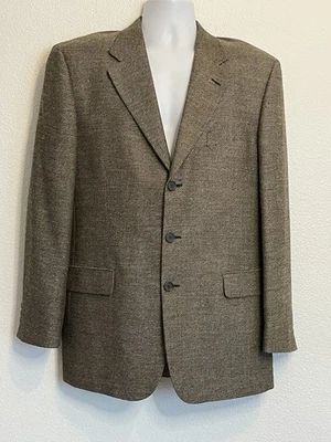 VTG Emanuel Ungaro Covarra Brown Tweed Style Wool Blend Blazer Jacket 39R - Image 1 of 4
