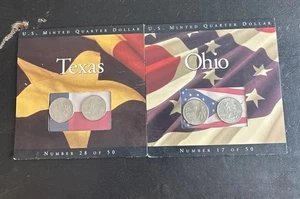 State Quarters of America - TEXAS #28 & OHIO #17 - US Minted Quarter Coin Set - Picture 1 of 5