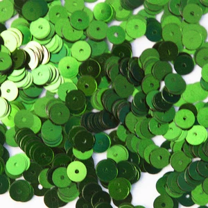6mm Flat SEQUIN PAILLETTES ~ LIME GREEN Metallic ~ Round Disc ~ Made in USA - Picture 1 of 2