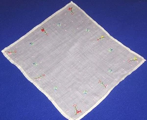 Taschentuch mit mehrfarbiger Stickerei - VERSAND INKLUSIVE - Bild 1 von 5