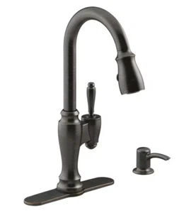 KOHLER K-R22970-SD-2BZ Arsdale 1-Handle Pull-Down Kitchen Faucet in Oiled Bronze - Picture 1 of 10