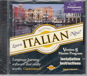 Learn Italian Now & Transparent Bonus CD Language Software Installation CD NEW - Picture 1 of 4