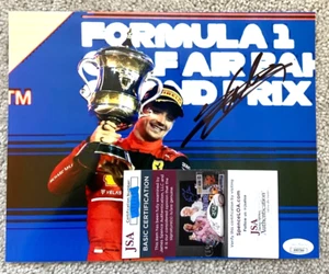 CHARLES LECLERC SIGNED 8X10 PHOTO FERRARI FORMULA ONE F1 2023 VICTORY 16 JSA c - Picture 1 of 1
