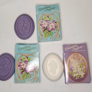 Vintage 1984 Avon California Perfume Co Violet & Lilac Soap Purple Lot of 3 New - Picture 1 of 5