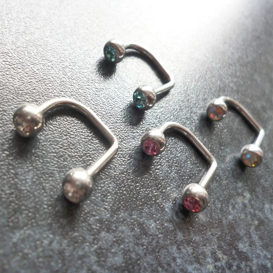 Lippenpiercing Lippy Loop Zirkonia Kristalle Farbwahl 1,6 Ø 10 mm Intimpiercing - Bild 1 von 1