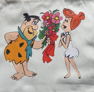 The Flintstones Fred, Wilma, Pebbles Reusable Canvas Shopping Tote Bag Free Post - Picture 1 of 8