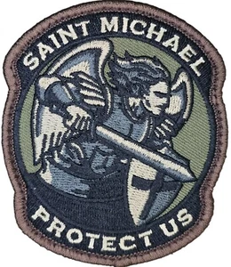 ST MICHAEL PROTECT US MODERN MILSPEC MONKEY MSM TACTICAL ARMY FOREST HOOK PATCH - Bild 1 von 2