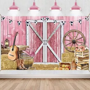 Banner Vaquera Occidental Vaquera Fiesta Decoración Telón de Fondo Rosa Western Rústico... - Imagen 1 de 7