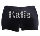 PERSONALISED GYMNASTICS LEOTARD DANCE SHORTS all sizes/colours in stretch velvet