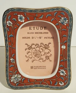 TAKAHASHI SAN FRANCISCO ETUDE CERAMIC PHOTO FRAME PICTURE JAPAN 1983 (DK RED) - Picture 1 of 2