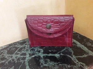 Porte-monnaie cuir bordeaux VINTAGE 50 burgundy leather purse - Imagen 1 de 7