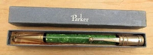 Nuevo lápiz mecánico vintage Parker verde mármol doble pliegue - Imagen 1 de 7