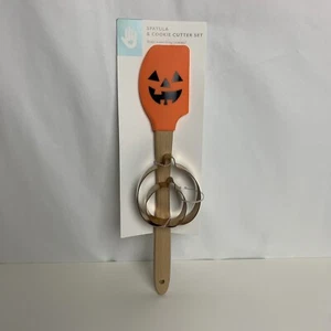 Halloween Spatula Cookie Cutter Set Pumpkin Vivitar NWOT Kitchen Orange - Picture 1 of 4