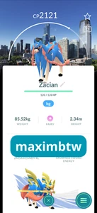 Non shiny Zacian background New Jersey ✨Pokemon GO✨ - Picture 1 of 1