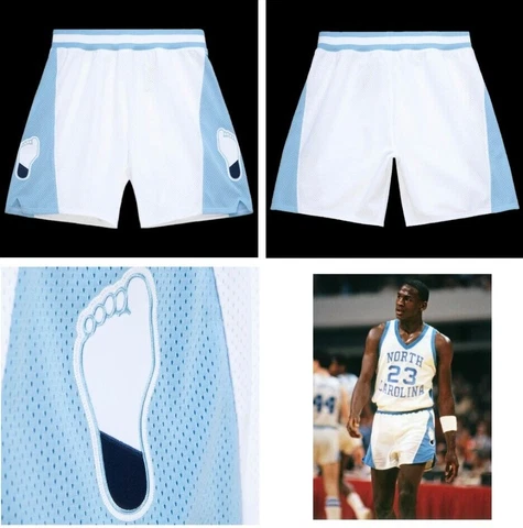 NORTH CAROLINA TAR HEELS UNC BLUE MITCHELL NESS SHORTS MICHAEL JORDAN L LRG $125 Cover