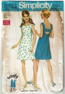 CORTE PARCIAL Patrón de Costura Simplicity 8183 Sin Mangas Espalda en H Solero Talla 10 - Imagen 1 de 2