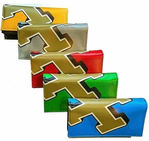 Rizla Kunstleder Tasche groß 3 Fächer magnetischer Reißverschluss rot grün blau - Bild 1 von 13