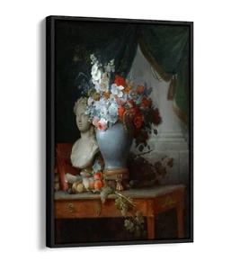 ANNE VALLAYER COSTER, FLOWERS IN A VASE -FLOAT EFFECT CANVAS WALL ART PIC PRINT - Picture 1 of 12