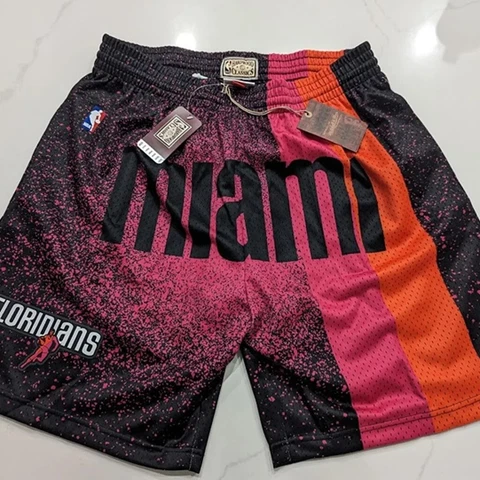 Mitchell & Ness Miami Heat Floridians Spray Paint Swingman Shorts  Sz 2XL XXL Cover