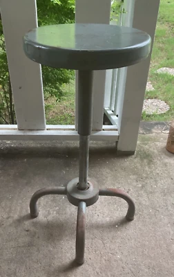 VINTAGE 1980'S AJUSTO INDUSTRIAL SWIVEL SHOP DRAFTING STOOL adjustable USA - Image 1 of 4
