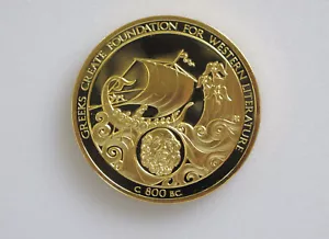 1974 Franklin Mint History of Mankind Greeks Literature Silver Art Medal P0104 - Picture 1 of 2