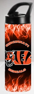 Cincinnati Bengals Inspired 20 oz Stainless Steel Insulated Water Bottle - Picture 1 of 1