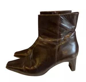 Carvela Venice Brown Ankle Boots Heeled Ladies Side Zip Leather UK 6.5 - Picture 1 of 14