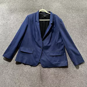 Blazer Lane Bryant 26 blu singolo bottone tacca bavero carriera giacca ufficio casual - Foto 1 di 13