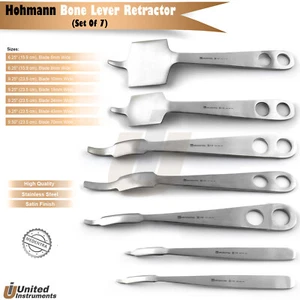 Set Of 7 Bone Lever Retractors Hohmann Orthopedic Retractor de palanca ósea - Imagen 1 de 2