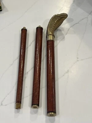 Рабочий стиль латунная антикварная деревянная ручка с головой кобры трость ручка - Изображение 1 из 4
