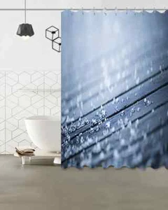 Raindrops Board Waterproof Bath Polyester Shower Curtain Liner Water Resistant - Imagen 1 de 8