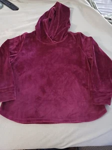 Pijamagrama XL Borgoña Felpa Lujo Terciopelo Con Capucha Top Muy Suave - Imagen 1 de 12