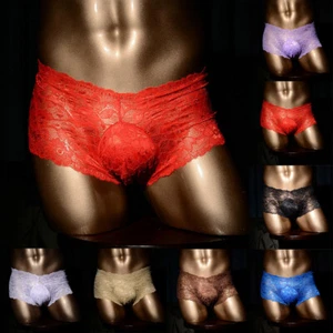 Homme Sissy Briefs Lace Bulge Pouch Low Rise Briefs Sous-vêtements K - Photo 1/23