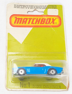 Matchbox Lesney 1:64 DODGE CHALLENGER Nr. 1 Die-Cast Car With Text MOC`80 RARE!