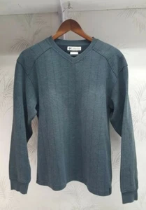 Columbia Sweater Mens Small Pullover Gray V Neck - Picture 1 of 8