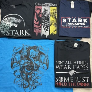 5 Game Of Thrones Tee T-Shirt Lot Mens 3XL 4XL House Stark Targaryen Dragons HBO - Picture 1 of 7