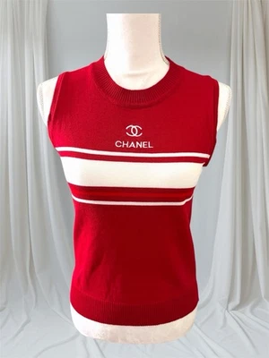 Camiseta sin mangas Chanel roja Foto 1 de 4