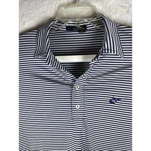 Ralph Lauren X Shirt Mens Large Striped Polo Preppy Short Sleeve Blue White - Picture 1 of 7