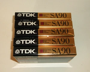 TDK SA-90 Sealed Cassette Tapes - 5 Pieces - NEW! - Picture 1 of 4